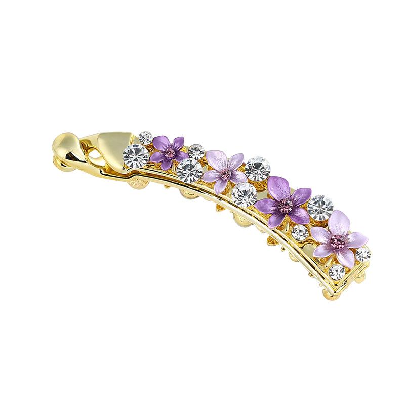 Banana Clip, Large Hair Volume, High-End Hairpin For Headgear, Female Flower Vertical Clip, 10 Cm Rhinestone, Banana Clip, Hair Accessories.