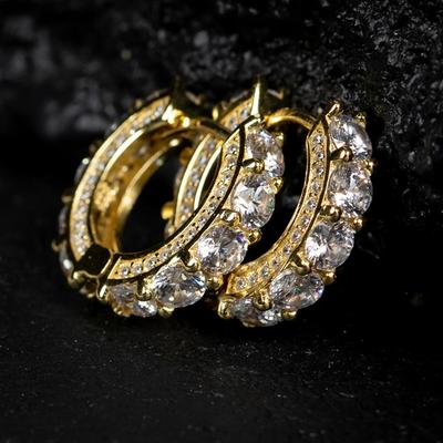 Orecchini a cerchio Huitan Delicati Rotondi con Zirconia Cubica per Donna/Uomo Orecchini Piccoli Cerchi alla Moda per Uso Quotidiano Gioielli per Orecchie Coppia Amore