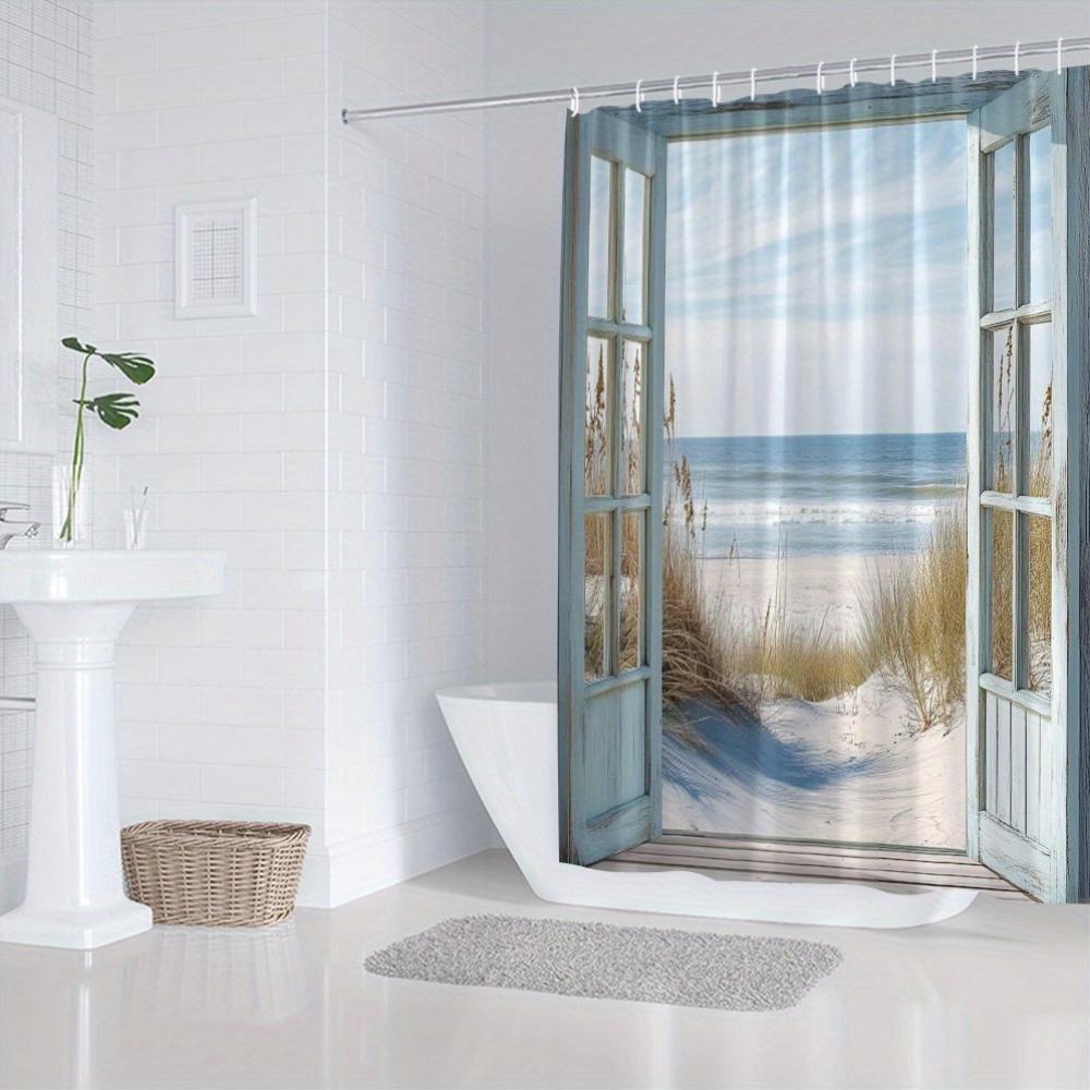 Diverse Style Shower Curtain With Hooks Waterproof Easy Install Washable For Home Hotel Dorm Bathroom Decoration