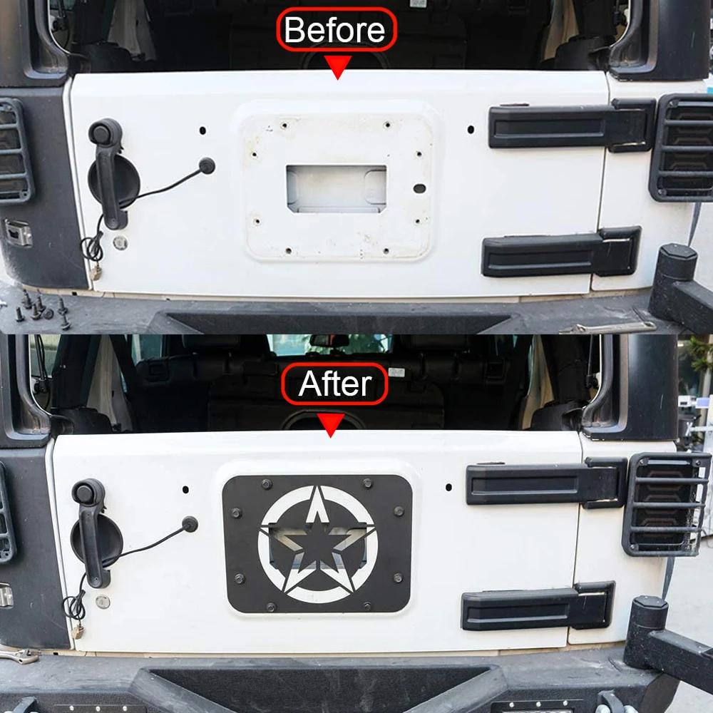Car Spare Tire Carrier Delete Filler Plate Cover Tailgate Vent Guard Frame For Jeep Wrangler JK 2007-2017