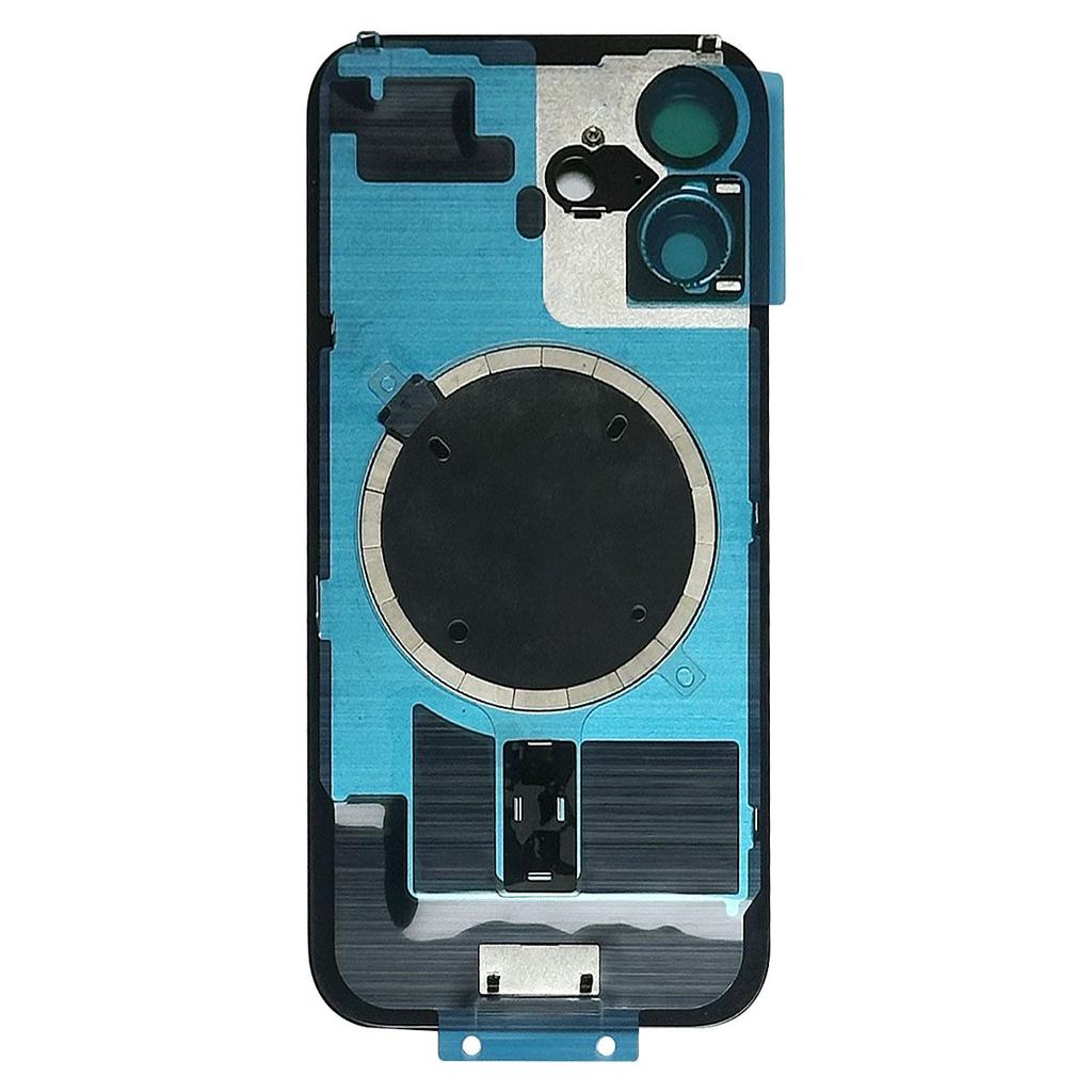 For iPhone 16 Batterihus med Brakett+Kameralinsebeskyttelse+Magnetisk Ring Reservedel