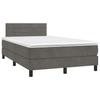 Vidaxl Letto Continentale Con Materasso E LED, Grigio Scuro, 120X190 Cm