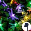 Solar Dragonfly Lights String 100 LED 8 Modes Solar Fairy Lights for Xmas Party garden Christmas Decorations Outdoor Solar Lamp