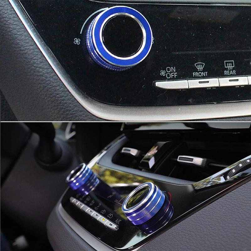 Ac Climate Ring Center Control Knob Trim 2PCS Ac Air Conditioning Knob Cover For Car Interior