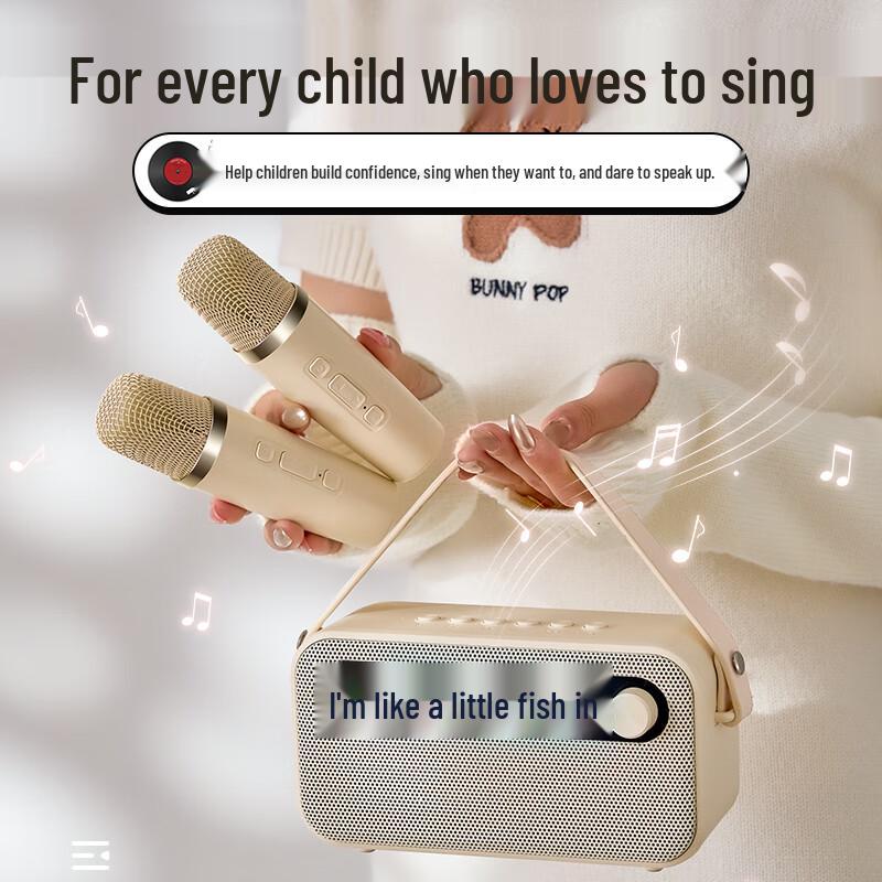 Kids Portable KTV Speaker with Dual Microphones CN plug (adapter included)