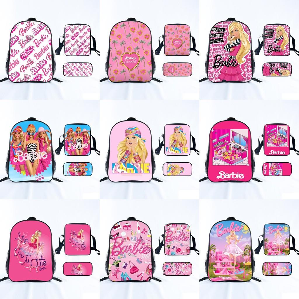 Barbie Princess School Bag Threepiece Set With Oxford Fabric For Girls Student Use