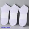 10 Pairs Women/Men Boat Socks Invisible Low Cut Silicone Non-slip Summer No-show Ankle Socks Solid Color Casual Breathable