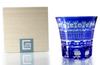 GREEM MARKET Crafts with Wooden Box Glasswork Kiriko Glass Cup Shochu Glass Kiriko Glass Product GMS00726 Number (Blue)