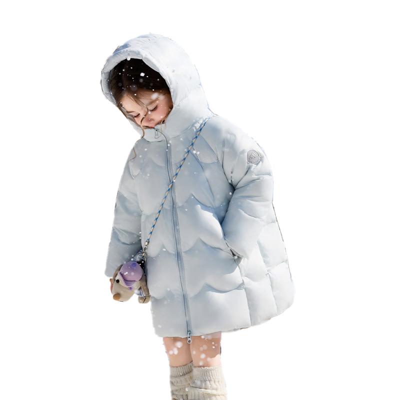 Зимняя пуховая куртка средней длины с капюшоном для девочек ASK JUNIOR 100