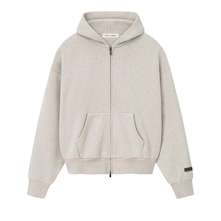 

Fear of God Essentials Classic Full Zip Hoodie Heather Stone Unisex Tops Grey 192SP254782F S