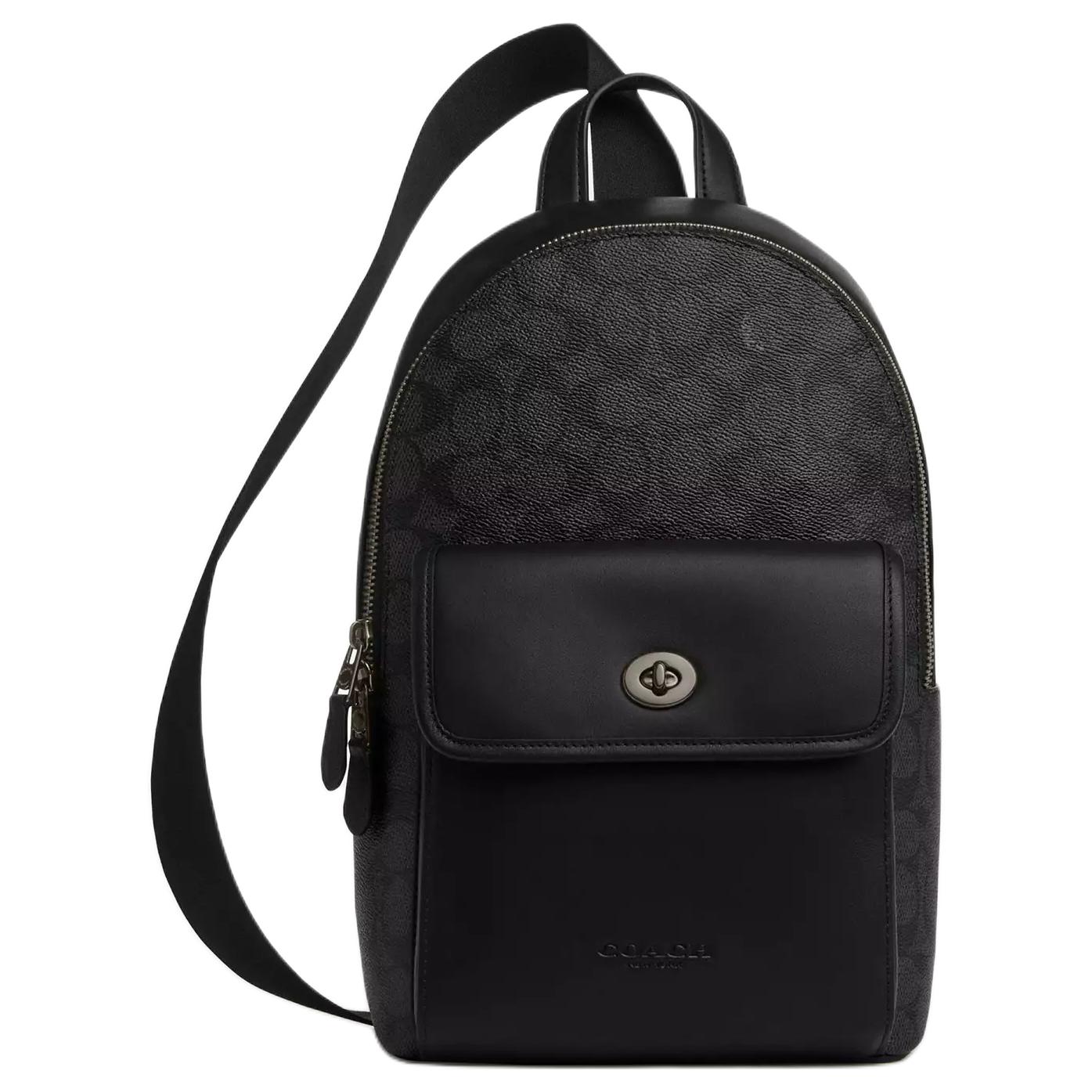 

Coach Turnlock 21 Adjustable Shoulder Strap Coated Canvas Faux Leather And Smooth Leather Crossbody Bag Small Men crossbody bag Black CAJ92-QBMI5 Basic Set (Bag+Dust Bag)