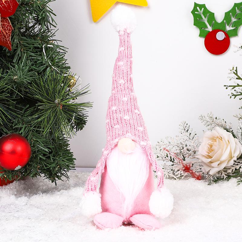 Nordic Christmas Faceless Doll with Knitted Hat and White Beard