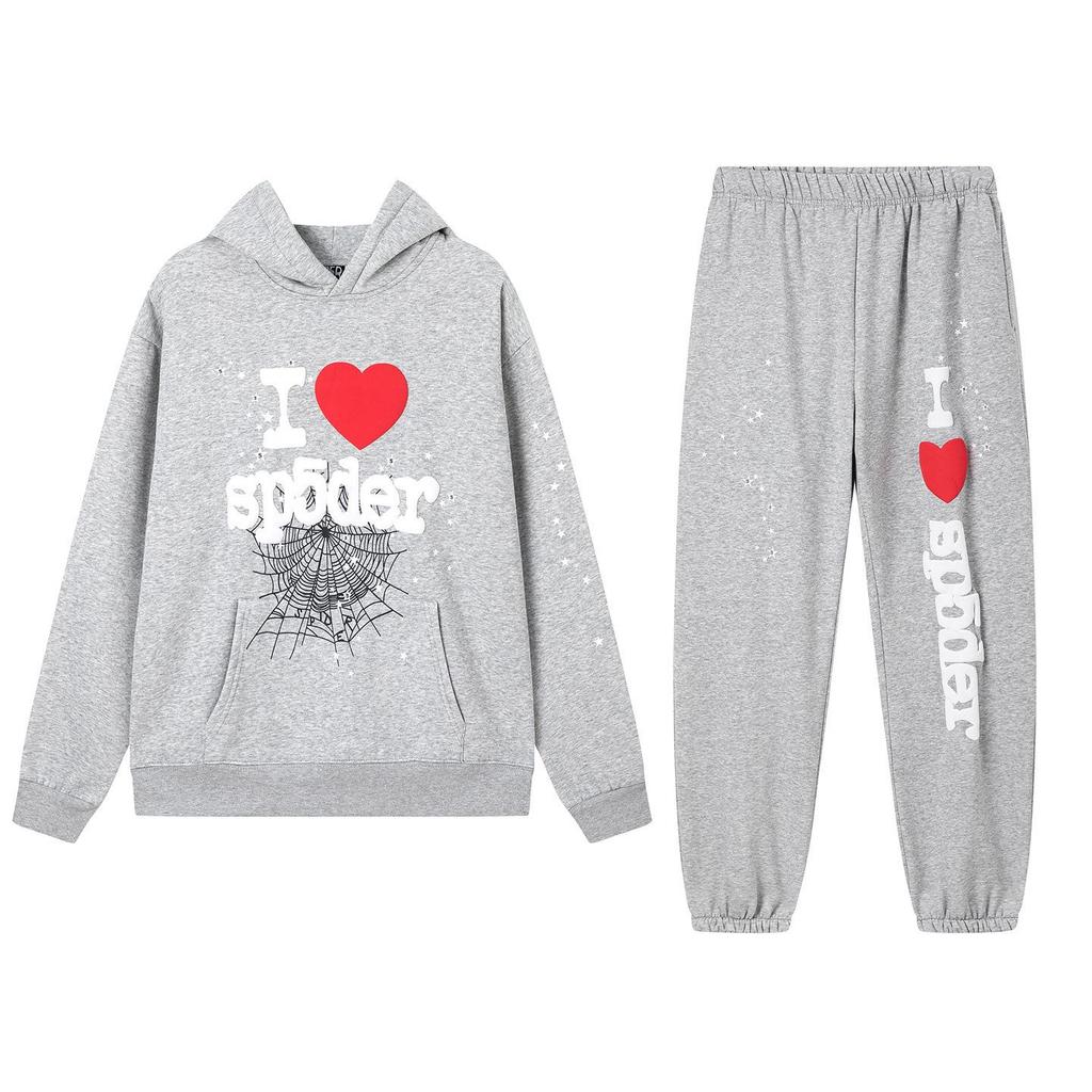 SP5der Spinnenweb Plus Velours Hoodie & Joggingbroek Set - Unisex Trendy Streetwear