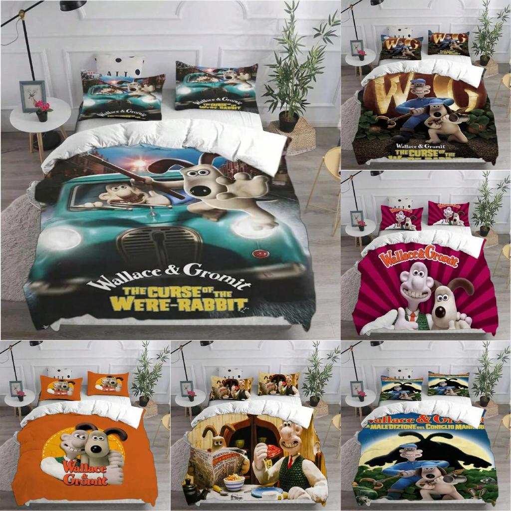 Wallace Gromit Bedding Set With Active Dye Printing For Kids And Adults Bed Cover Set