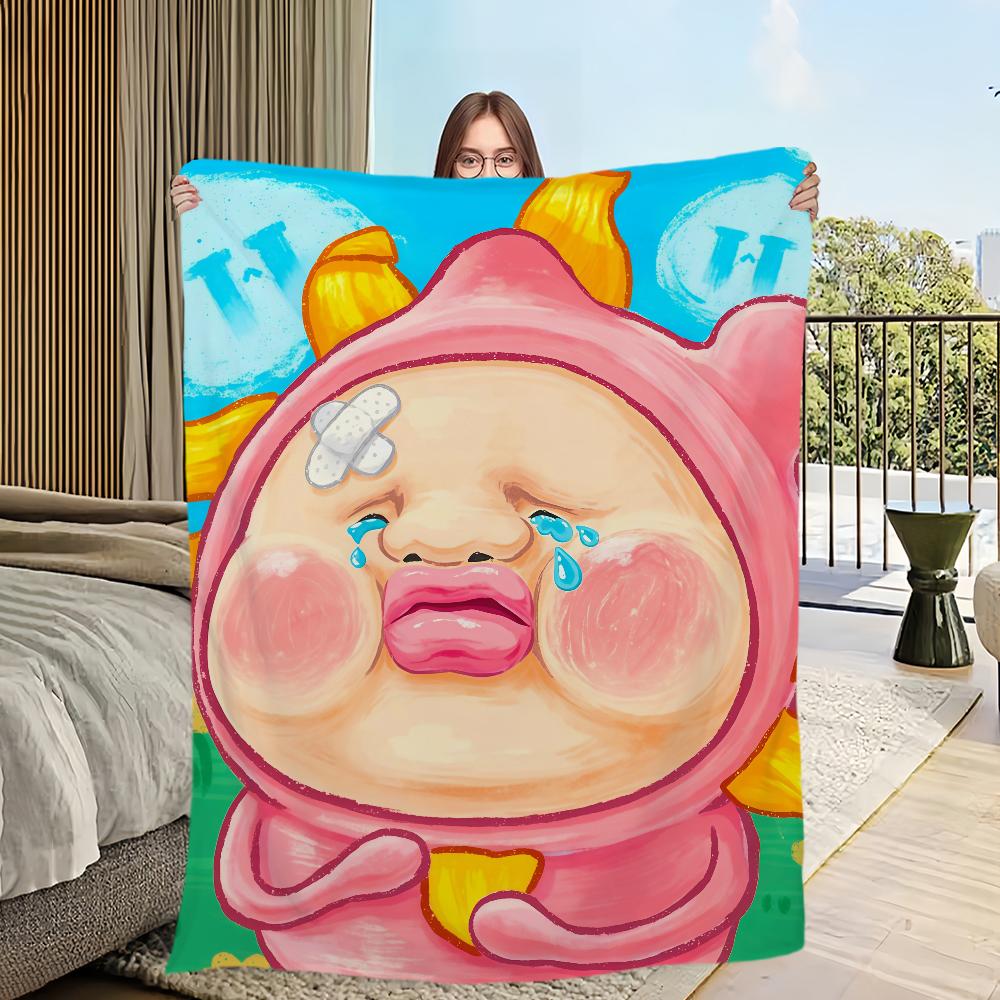 

Милый K-Kobito Zukan Персиковый Мультяшный Плед Мягкий Удобный Плюшевый для Сна Подходящий Гостиная Офис Спальня День Рождения Дом Подарок Ребенку 30x40in