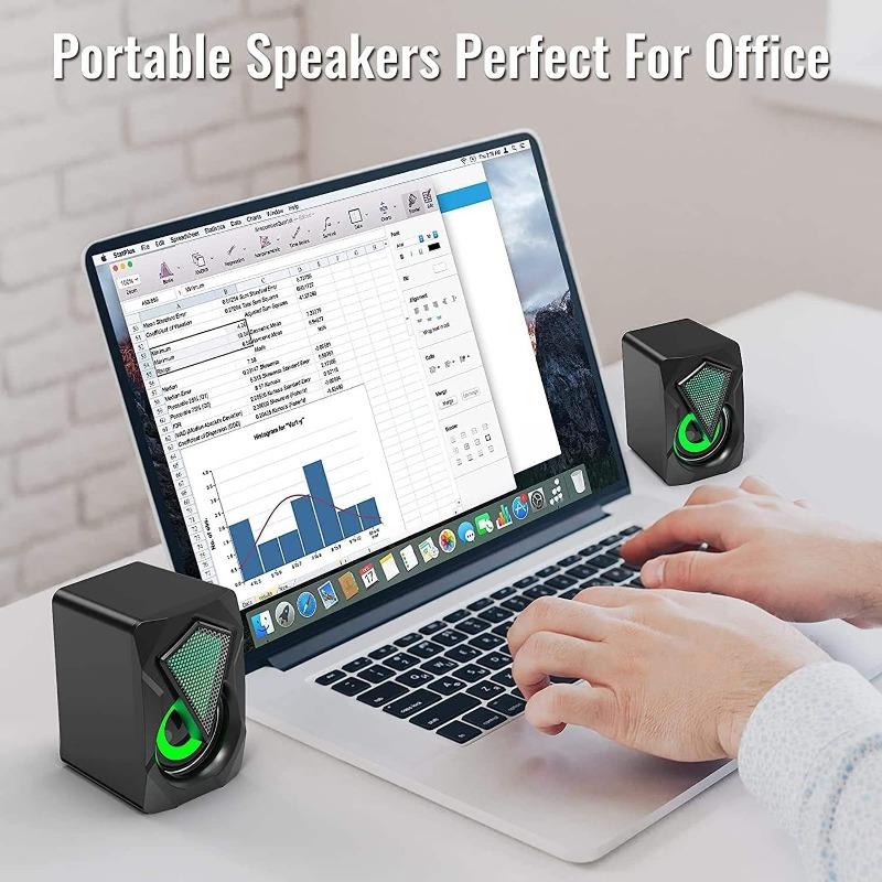 Usb Wired Speakers for Computer Audio Multimedia Colorful Lighting Desktop Game Audio Speaker USB LED RGB Speaker for Car