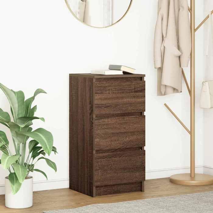 VidaXL Buffet chêne marron 37,5x35x76 cm bois d'ingénierie 861730