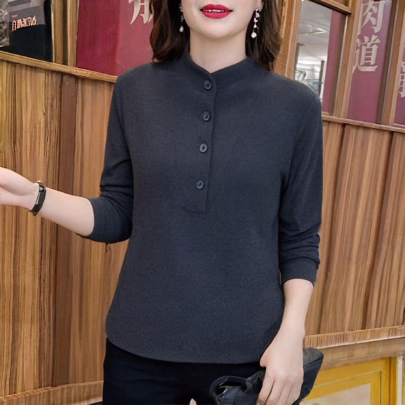 Women S Plus Size Thermal Long Sleeve T Shirt Stand Collar Warm Inner Top