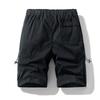 Herren Baumwolle Atmungsaktiv Cargo-Shorts Elastischer Bund Kordelzug Mehrere Taschen Knielang Lässig Arbeitsshorts