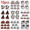 10pcs Lots Horrible Pumpkin Head Iron On Embroidered Patches For Clothes Jackets Hats Sew Cartoon Ghost On Stickers Badges