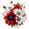 QT2442#Vibrant Multicolor Floral Glitter Car Sticker, Suitable for Laptop, Car, Truck, Van, SUV, Motorcycle, Bumper, Window