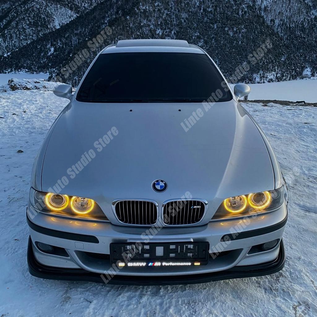 3pcs H Style Front Bumper Lip Spoiler for BMW E39 5 Series M5 M Pack 1996-2003 MP Bumpers Sedan Touring Wagon Gloss Painted