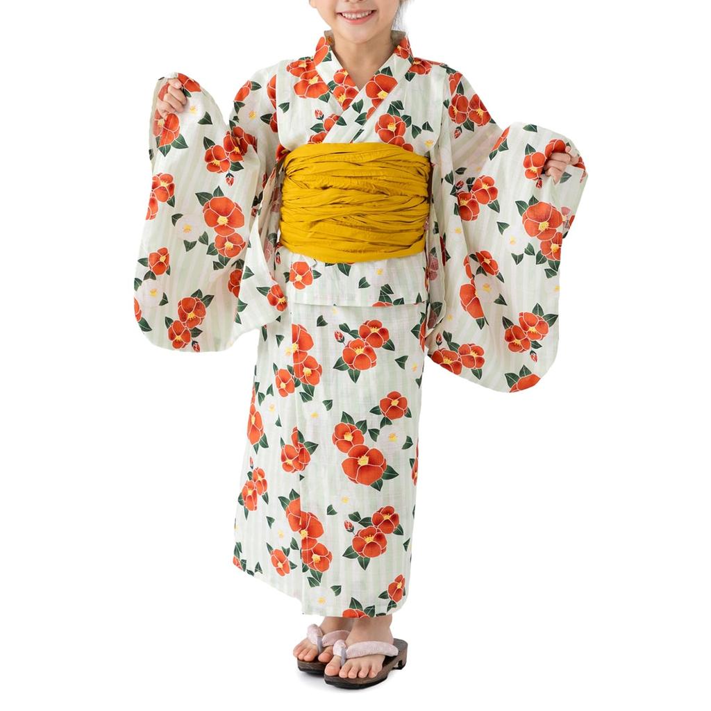Yukata Separate Set for Baby [chil2] Children's Set, Girls, Sundress, Kids' Clothes, 3-Piece Set, Dress, 14550581-150A