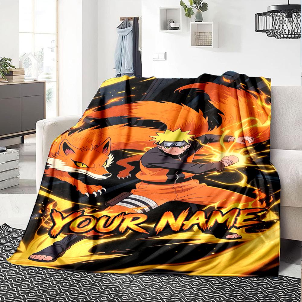 Naruto Character Personalized Text Blanket Lightweight Personalized Blanket Comfortable Great for Chair Office Nap Office Chair Four Seasons Universal