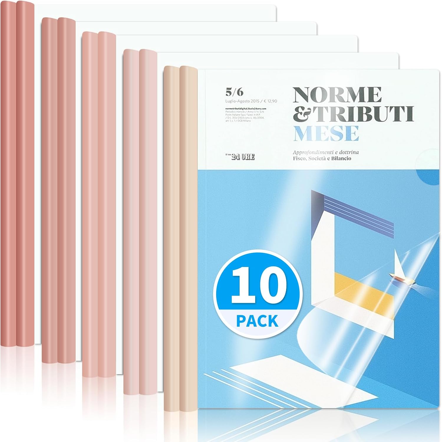 10pcs Gradient Color Pull Rod Clamp Colorful Folders Clear Report Cover L Shape File Folder Made of PP Material 2150₽