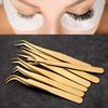 1PC Gold Stainless Steel Precision Curved Tip Tweezers,Professional Eyelash Extension Applicator Lash Makeup Supplies