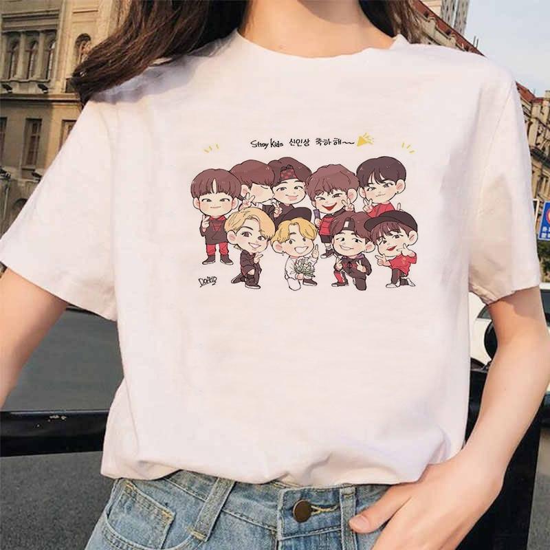 

K Pot Streyki Женская футболка Kip Streyki Футболка в стиле хип-хоп Harajuku Kawaii 90-х годов