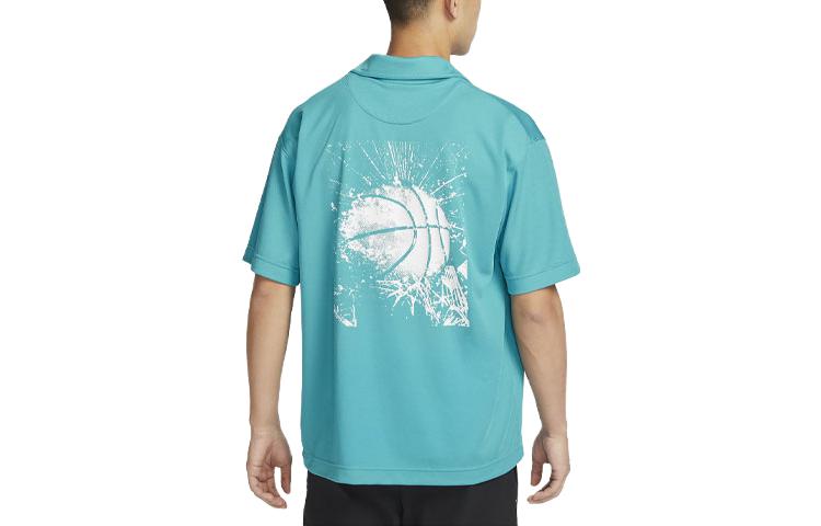 Nike Dri Fit Shirts Men's Cyan Lapel Moderate Shirt FB6985-367
