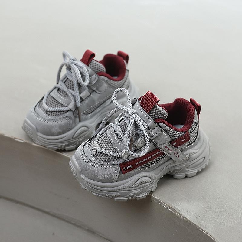 Spring Autumn Kids Sports Shoes Soft Sole Breathable Sneakers For Boys Girls Middle Small Children Student Casual Shoes
