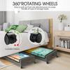 Under Bed Storage with Lockable Wheels Visible Window Under Bed Metal Drawers Large capacity Zipper Closure Home Organization