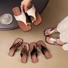Fashion super hot French with skirt slippers women's 2025 summer new flip flops wedge sandals women's summer wear