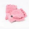 Student Dual-use Boys Girls Warm Winter Coral Velvet Gloves Convertible Flip Top Half Finger Gloves Knitting Mittens