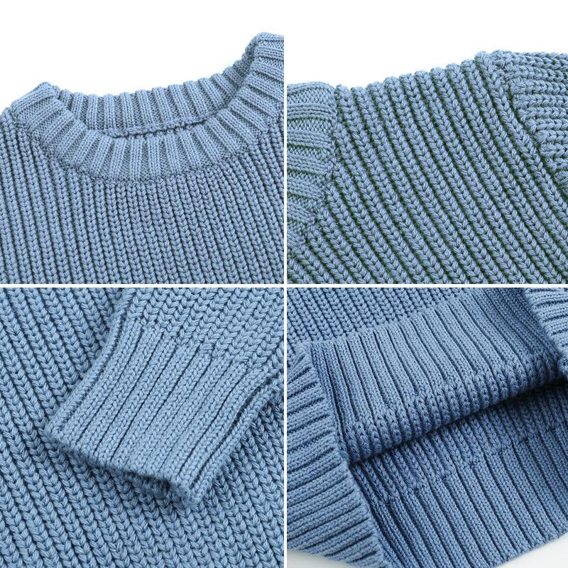 0-7 ans Pull d'hiver pour bébé Enfant en bas âge Enfant Garçon Fille Vêtements Manches longues Haut Basique Pull en maille Tricots Uni Pull pour bébé