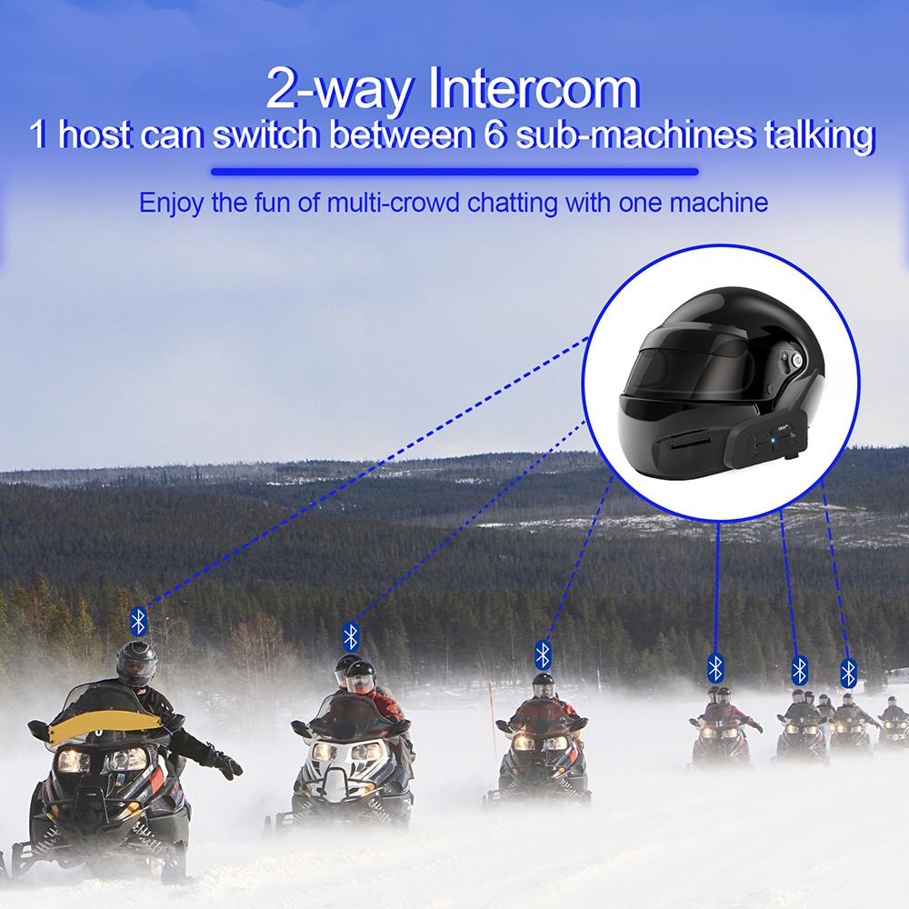 EJEAS V7 Motorcycle Helmet Bluetooth Headset Waterproof Walkie-talkie Communicator Long Standby Suitable for 7 People Riding Set