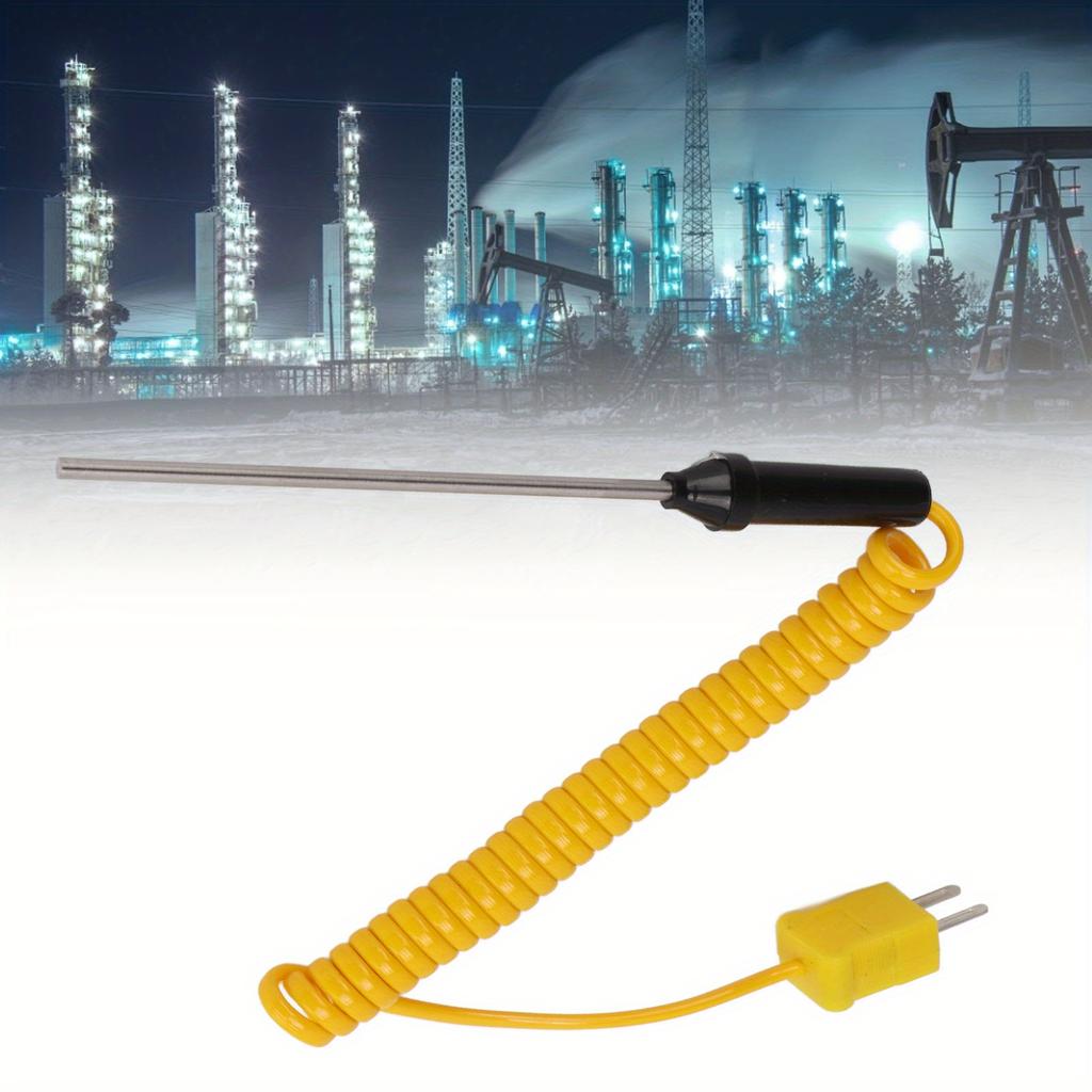 Thermoelement Typ K, hitzebeständiger Thermoelementsensor aus Stahl mit isoliertem Griff, hohe Genauigkeit, schnelle Reaktion, geeignet für Temperaturprüfungen