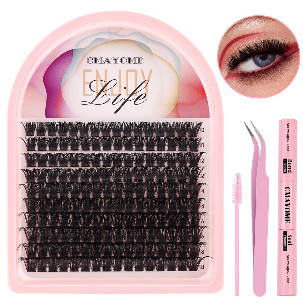 Natural D-Song Single Cluster False Eyelashes 10-18Mmdiy Segmented Grafting Plume Thick Eyelashes