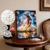 Belle Serie Perlmutt-Effekt Rahmenlose Kunst | Sternenherz Zauberstab & Wasserreflexions-Akzente | Exquisites Kunstdekor für Modernes Zuhause & Galerie