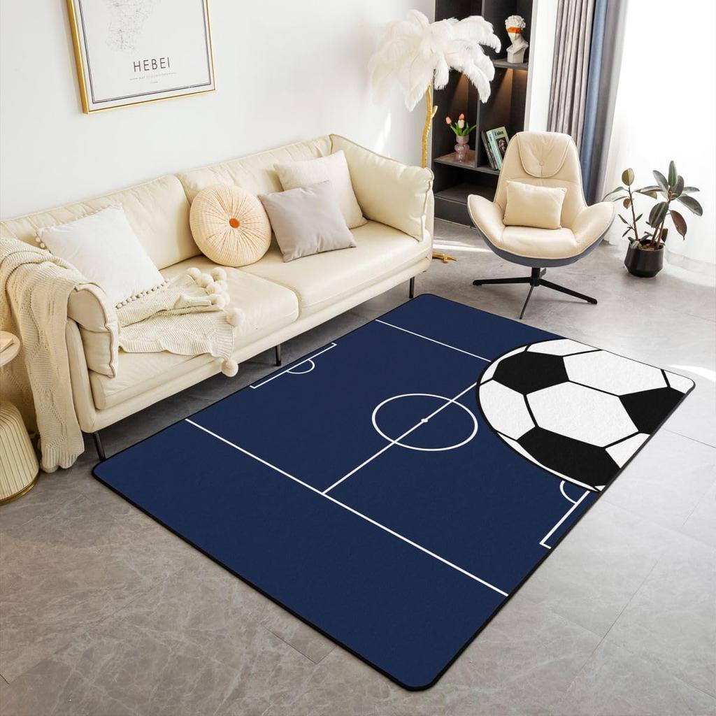 Racing Sports Car Rug, Checkered Flag Yellow Splash Print, Non-Slip Washable Soft Mat for Living Room Sofa Dining Room Indoor