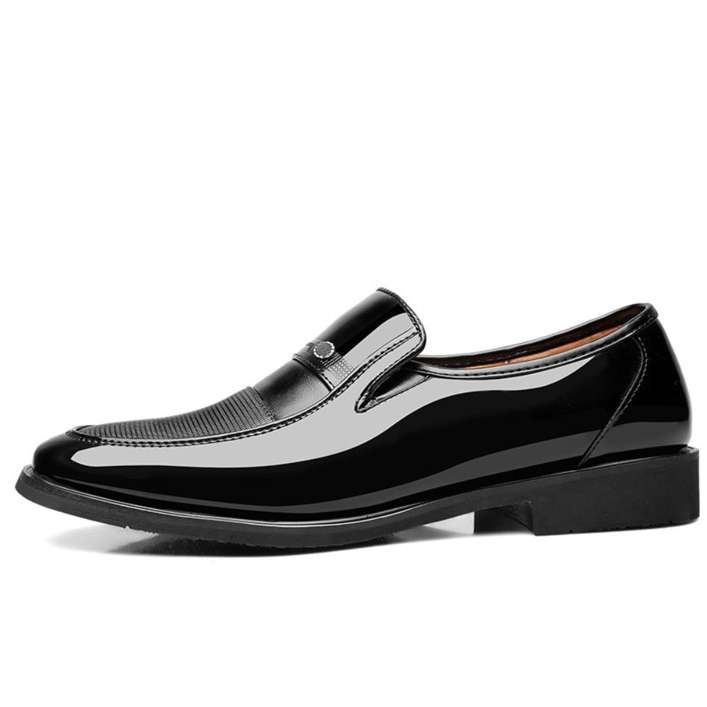 Mens Leather Shoes Slip Resistant Work Shoes for Hotel Staff Comfortable Casual Shoes for Middle Aged Elderly