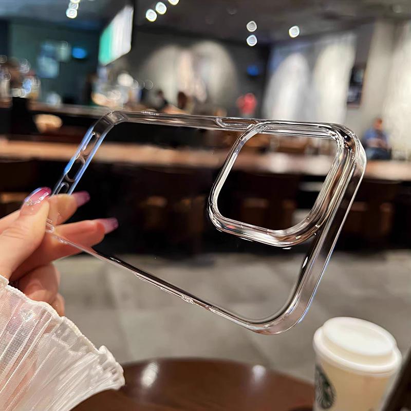 Apple 16 Transparent Phone Case - Yellow-Resistant, Hard Shell for 17 Pro Max & 12 Pro, Large Hole Design for 15.