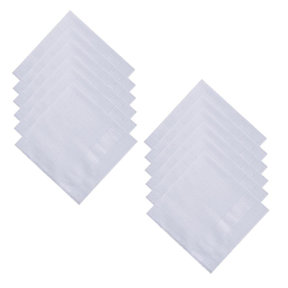 12Pcs/Set Sweat Absorbent Pocket Plaid Square Towel Men's Cotton Handkerchiefs  Wedding Season