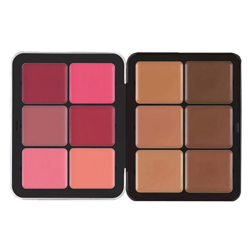 12-Color Blush Iron Box Matte Pearlescent Rouge Makeup Highlight Grooming Plate