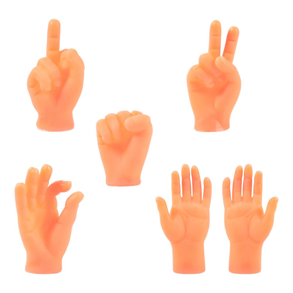 

6pcs Funny Tiny Finger Hands Gesture Toys Teasing Cat Rubber Mini Fingers Hand Puppets Novelty Halloween kids favor Gift Toys
