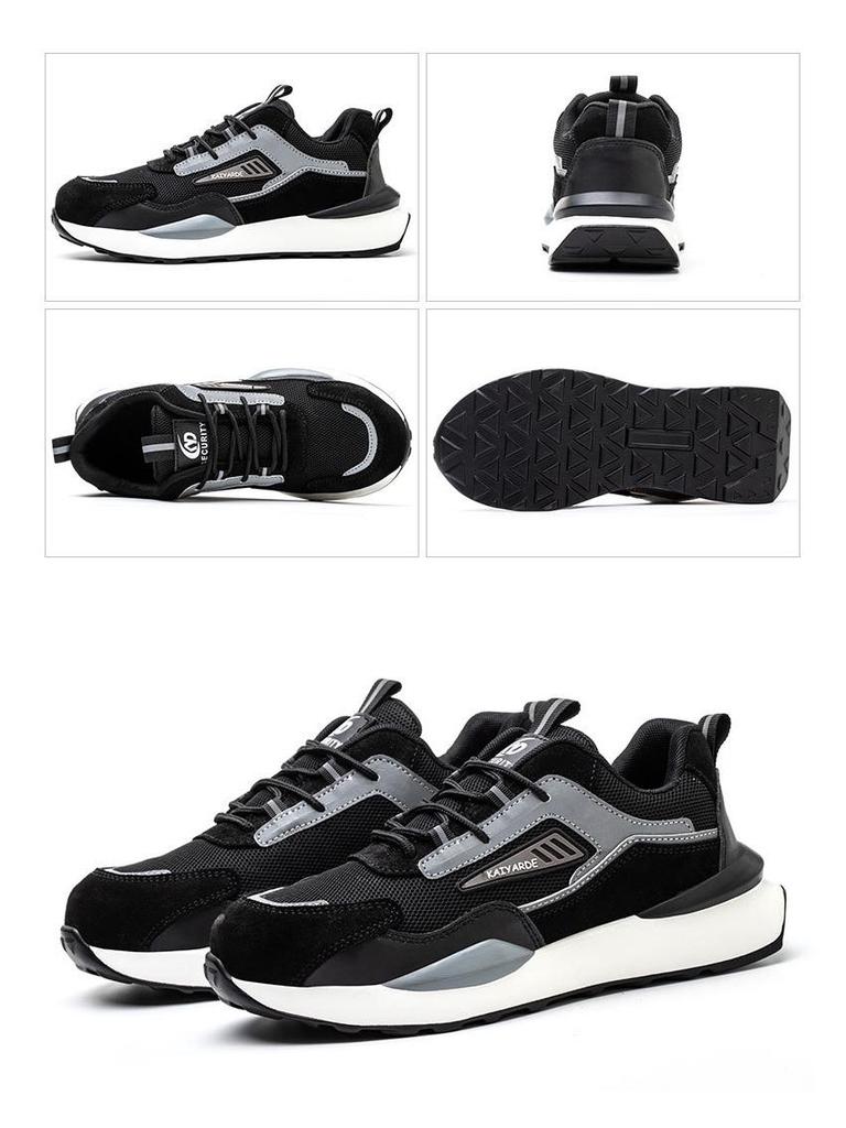 Scarpe antinfortunistiche da uomo ultraleggere con puntale in acciaio: Calzature da lavoro traspiranti, anti-schiacciamento, anti-perforazione, casual, con suola spessa, con suola morbida