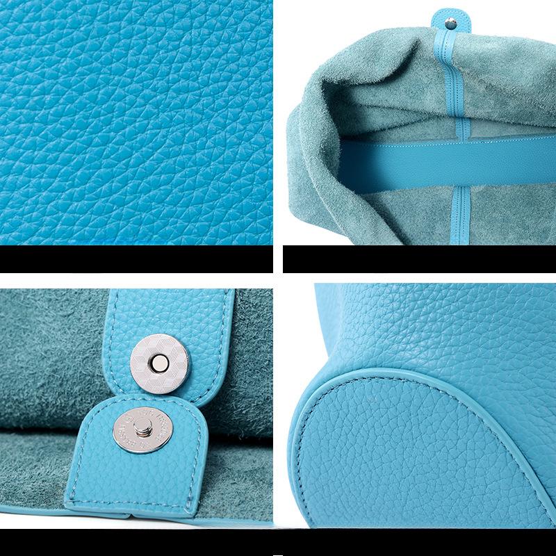 Genuine Leather Women's Bag Versatile Commuting Handbag Elegant Single-shoulder Bag Bucket Bag