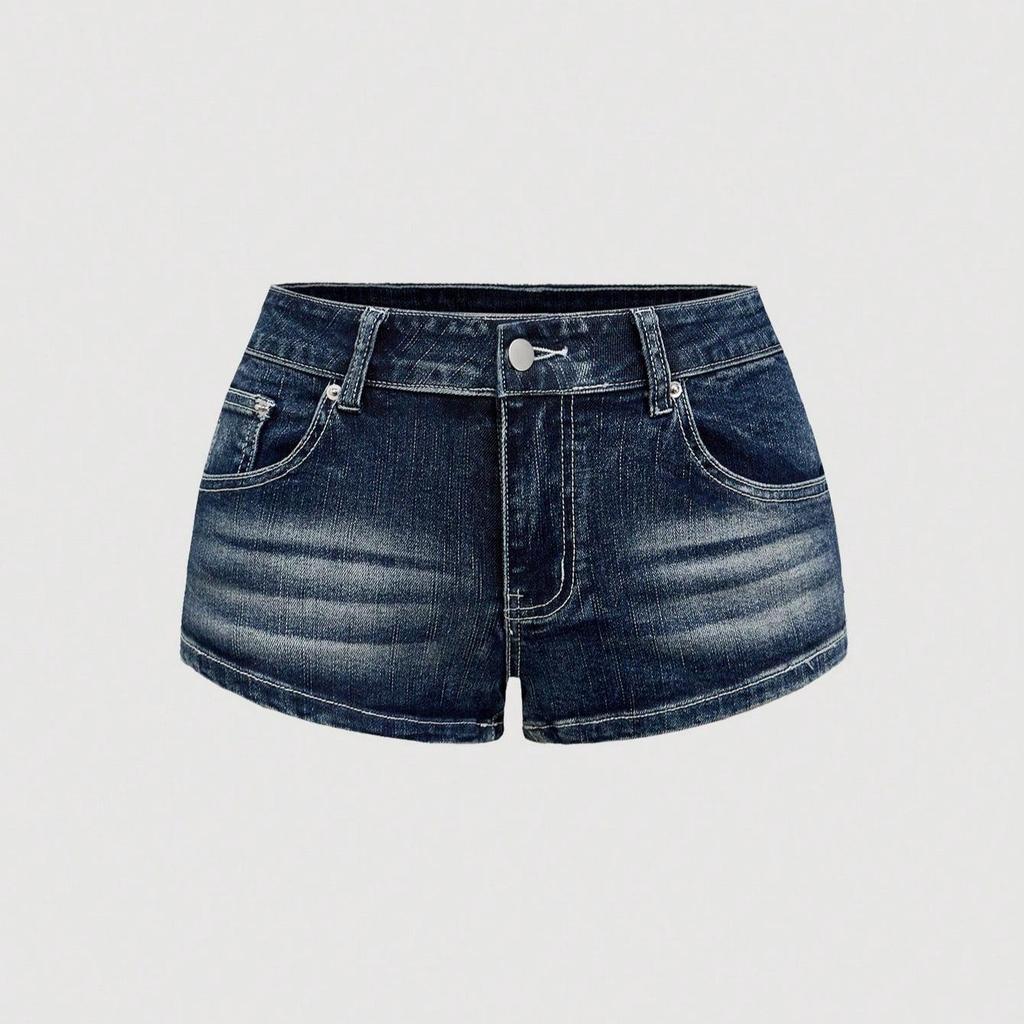 Spring Fashion High Street Sexy Sweet Printed Denim Shorts